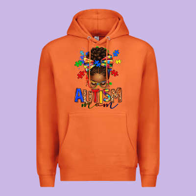 Autism Mom Afro Messy Bun Premium Hoodie Designed By Texasbilliewilder