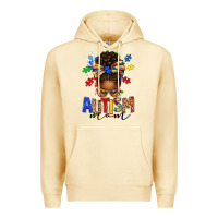 Pina Colada autism mom afro messy bun Premium Hoodie - texasbilliewilder