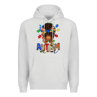 Dove Grey autism mom afro messy bun Premium Hoodie - texasbilliewilder