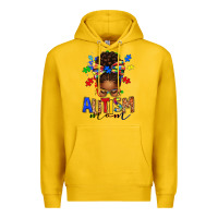Lemon autism mom afro messy bun Premium Hoodie - texasbilliewilder