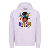 Lilac autism mom afro messy bun Premium Hoodie - texasbilliewilder