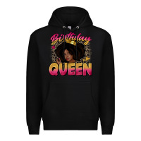 Black birthday queen Premium Hoodie - Zillion Design Studio