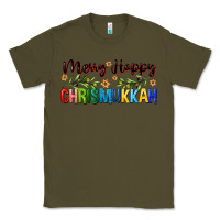 Army Green merry happy chrismukkah with olive branch Classic Tee - FaDigitalArtStudio