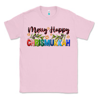Bubblegum Pink merry happy chrismukkah with olive branch Classic Tee - FaDigitalArtStudio