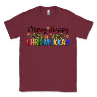 Burgundy merry happy chrismukkah with olive branch Classic Tee - FaDigitalArtStudio