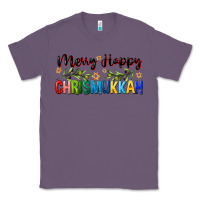 Lavender merry happy chrismukkah with olive branch Classic Tee - FaDigitalArtStudio