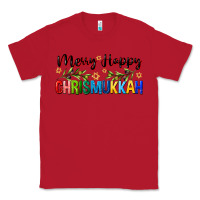 Red merry happy chrismukkah with olive branch Classic Tee - FaDigitalArtStudio