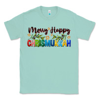 Seafoam merry happy chrismukkah with olive branch Classic Tee - FaDigitalArtStudio