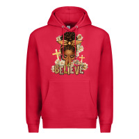 Cardinal believe praying afro messy bun Premium Hoodie - texasbilliewilder