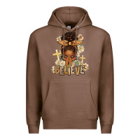 Chestnut believe praying afro messy bun Premium Hoodie - texasbilliewilder