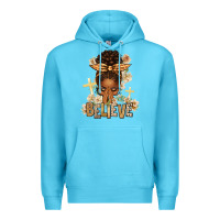 Ocean Blue believe praying afro messy bun Premium Hoodie - texasbilliewilder