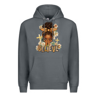 Rock believe praying afro messy bun Premium Hoodie - texasbilliewilder