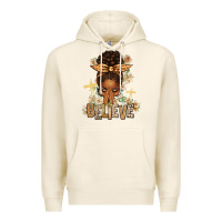 Tofu believe praying afro messy bun Premium Hoodie - texasbilliewilder