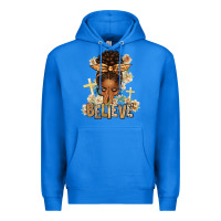 True Royal believe praying afro messy bun Premium Hoodie - texasbilliewilder