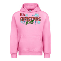 Fuchsia Pink It's Christmas Y'all Season Winter Urban Hoodie - RanaPortraitStore