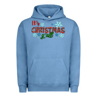 Pigment Pebble Blue It's Christmas Y'all Season Winter Urban Hoodie - RanaPortraitStore