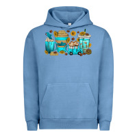 Pigment Pebble Blue truck coffee cups Urban Hoodie - texasbilliewilder