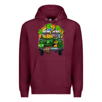 Burgundy St Patrick's Day Truck With Pot Of Gold Horseshoe And Rainbow Premium Hoodie - RanaPortraitStore