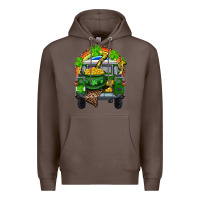 Coffee St Patrick's Day Truck With Pot Of Gold Horseshoe And Rainbow Premium Hoodie - RanaPortraitStore