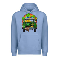 Colony Blue St Patrick's Day Truck With Pot Of Gold Horseshoe And Rainbow Premium Hoodie - RanaPortraitStore