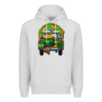 Dove Grey St Patrick's Day Truck With Pot Of Gold Horseshoe And Rainbow Premium Hoodie - RanaPortraitStore