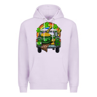 Lilac St Patrick's Day Truck With Pot Of Gold Horseshoe And Rainbow Premium Hoodie - RanaPortraitStore