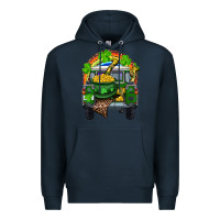Navy St Patrick's Day Truck With Pot Of Gold Horseshoe And Rainbow Premium Hoodie - RanaPortraitStore