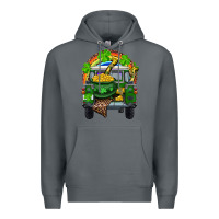 Rock St Patrick's Day Truck With Pot Of Gold Horseshoe And Rainbow Premium Hoodie - RanaPortraitStore