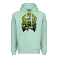 Seafoam St Patrick's Day Truck With Pot Of Gold Horseshoe And Rainbow Premium Hoodie - RanaPortraitStore