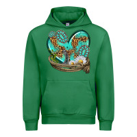 Emerald turquoise western heart with horseshoe Urban Hoodie - texasbilliewilder