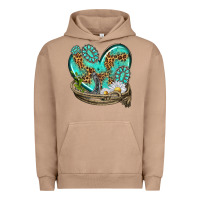 Pigment Burro turquoise western heart with horseshoe Urban Hoodie - texasbilliewilder
