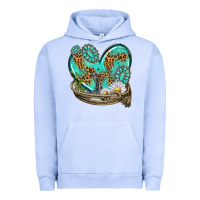 Pigment Grape Ice turquoise western heart with horseshoe Urban Hoodie - texasbilliewilder