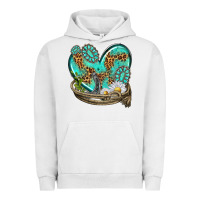 Pigment Lunar Rock turquoise western heart with horseshoe Urban Hoodie - texasbilliewilder