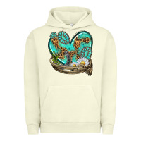 Pigment Pistachio turquoise western heart with horseshoe Urban Hoodie - texasbilliewilder