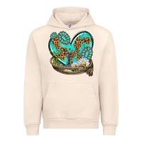 Sandshell turquoise western heart with horseshoe Urban Hoodie - texasbilliewilder