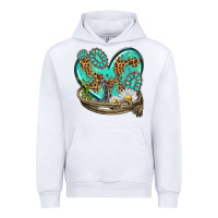 White turquoise western heart with horseshoe Urban Hoodie - texasbilliewilder