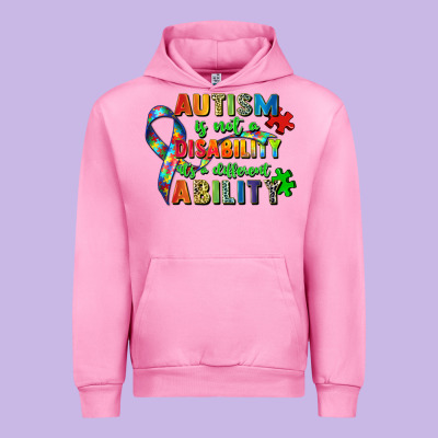 Autism Is Not A Disability Its A Different Ability Urban Hoodie Designed By Zillion Design Studio