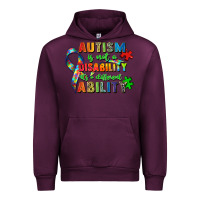 Mauve Wine autism is not a disability its a different ability Urban Hoodie - Zillion Design Studio