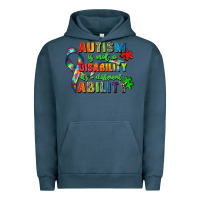 Pigment Midnight Navy autism is not a disability its a different ability Urban Hoodie - Zillion Design Studio