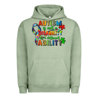 Pigment Oil Green autism is not a disability its a different ability Urban Hoodie - Zillion Design Studio