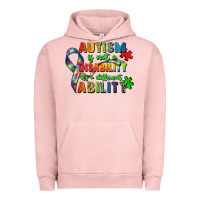 Pigment Salmon autism is not a disability its a different ability Urban Hoodie - Zillion Design Studio
