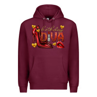 Burgundy birthday diva Premium Hoodie - texasbilliewilder