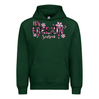 Forest Green It's Freezin Season Pink Christmas Urban Hoodie - RanaPortraitStore