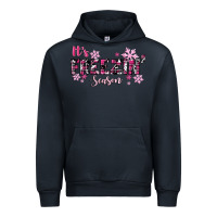 Navy It's Freezin Season Pink Christmas Urban Hoodie - RanaPortraitStore