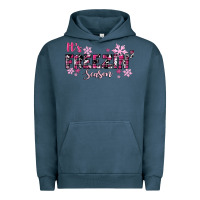 Pigment Midnight Navy It's Freezin Season Pink Christmas Urban Hoodie - RanaPortraitStore