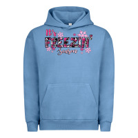 Pigment Pebble Blue It's Freezin Season Pink Christmas Urban Hoodie - RanaPortraitStore