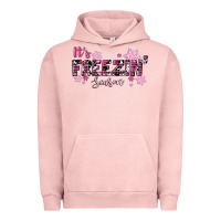 Pigment Salmon It's Freezin Season Pink Christmas Urban Hoodie - RanaPortraitStore