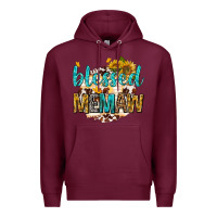Burgundy blessed memaw with sunflowers Premium Hoodie - texasbilliewilder