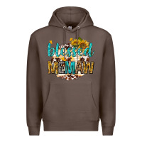 Coffee blessed memaw with sunflowers Premium Hoodie - texasbilliewilder