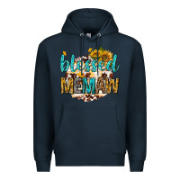 Navy blessed memaw with sunflowers Premium Hoodie - texasbilliewilder